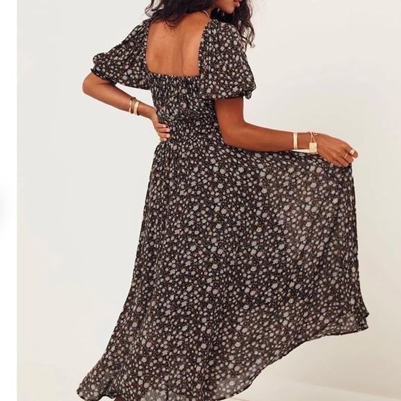 SPELL RAE MIDI DRESS Brown Floral Size XS - Picture 4 of 7